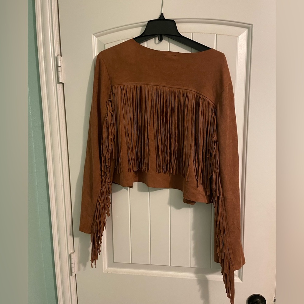 Vocal Suede Fringe Cardigan 🤎
